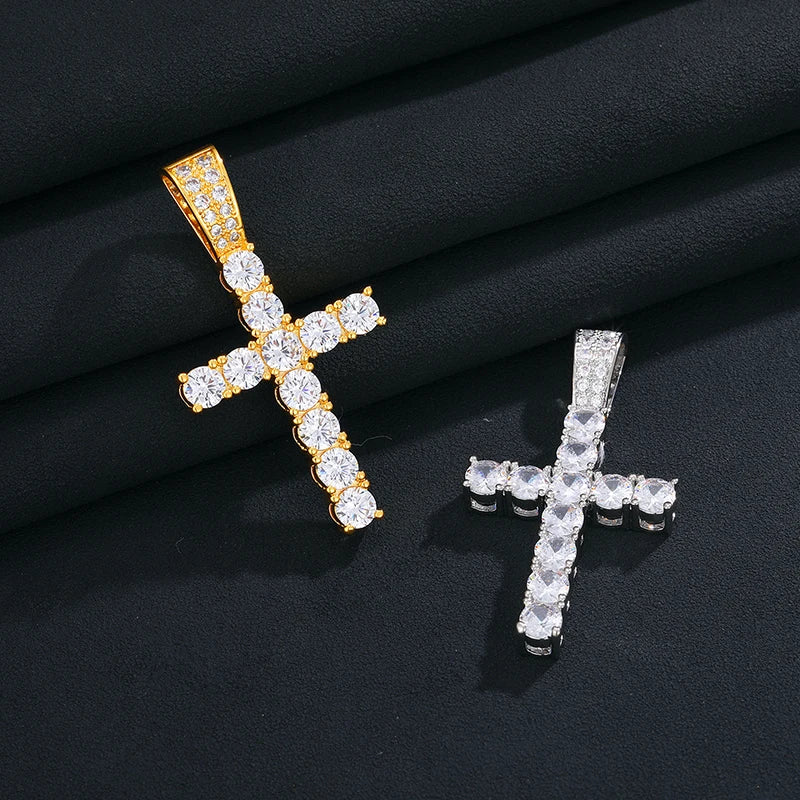 Cross Pendant Hip Hop Jewelry Fully Moissanite