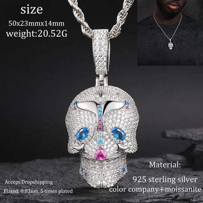 Necklace Iced Out Moissanite Gold Silver