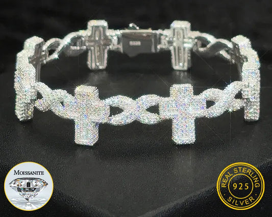 Cross Bracelet Moissanite