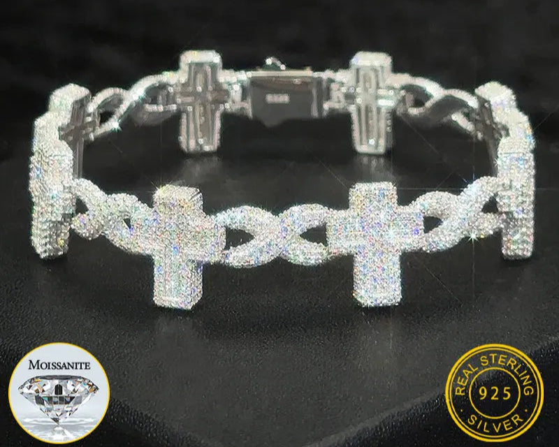 Cross Bracelet Moissanite