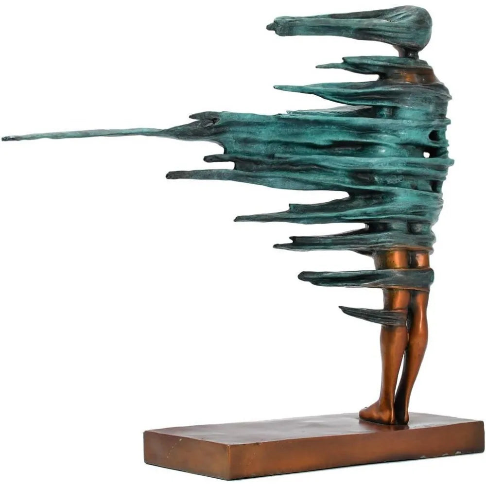 Abstract Bronze Statue in Wind