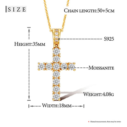 Cross Pendant Hip Hop Jewelry Fully Moissanite